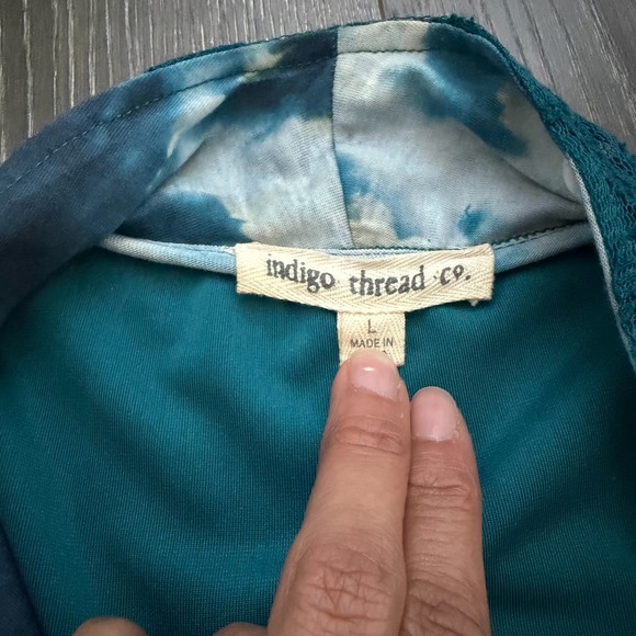 Indigo Thread Co Velvet Teal Lace WhimsiGoth Cardigan Grunge Sz L Cosplay Boho - Picture 9 of 11